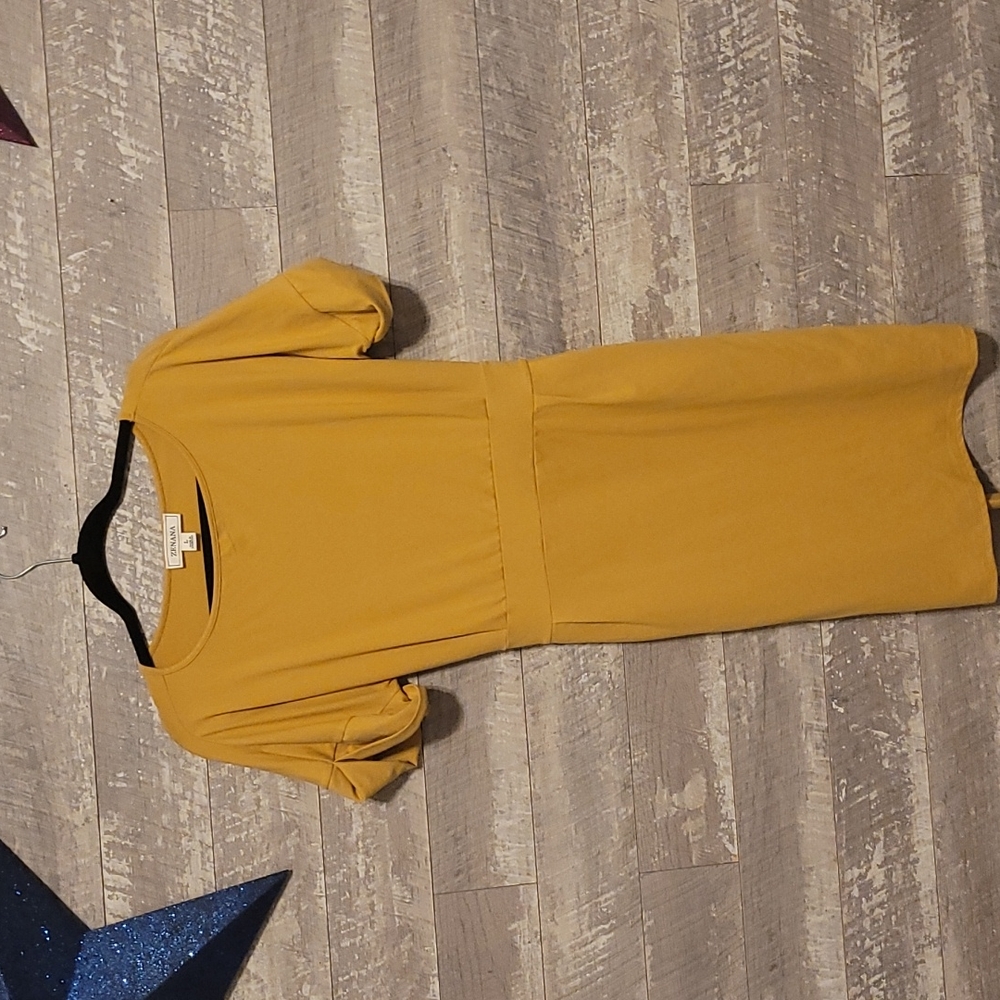 Mustard Yellow Gia Midi Dress Zenana
